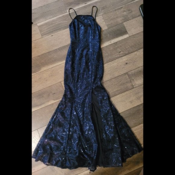 Lulus Pure Beauty Navy Blue Sequin Sleeveless Maxi Dress - Picture 6 of 12